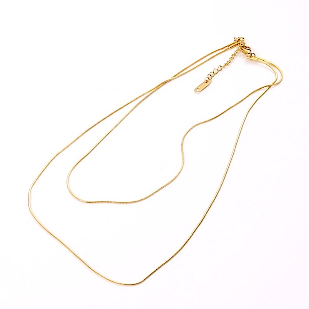 Simple, minimalistic, double layered necklace.